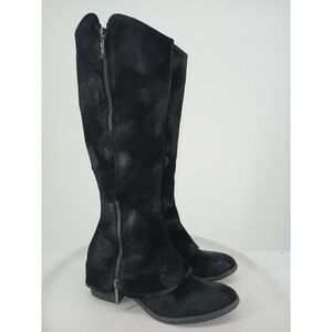 Donald J. Pliner Devi2 Suede Black Distressed Boots Zipper Women Size 8.5M  DB3